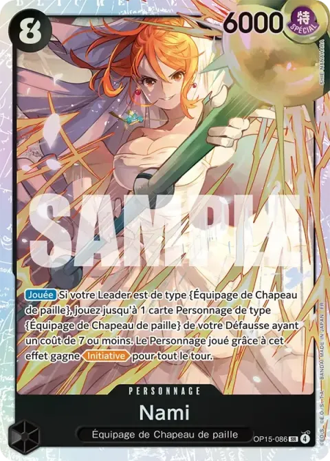 Carte One Piece Nami OP15-086, extension Aventure sur l’île de dieu