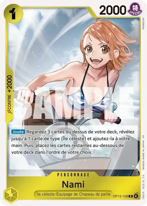 Carte One Piece Nami OP15-108, extension Aventure sur l’île de dieu