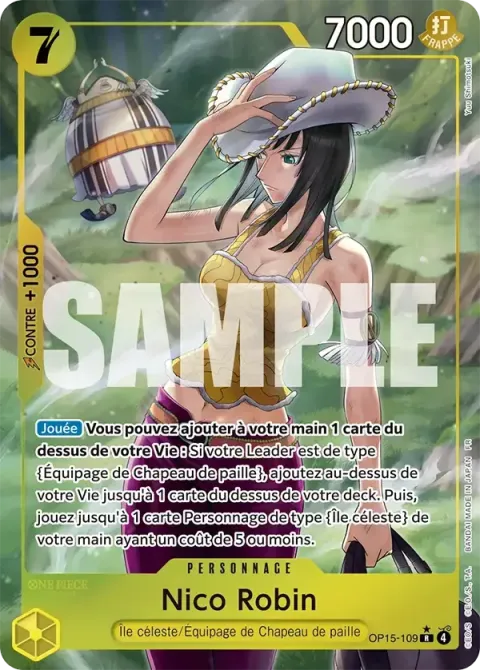 Carte One Piece Nico Robin OP15-109 · parallèle, extension Aventure sur l’île de dieu