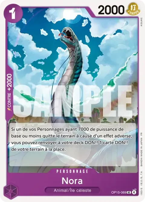 Carte One Piece Nora OP15-069, extension Aventure sur l’île de dieu