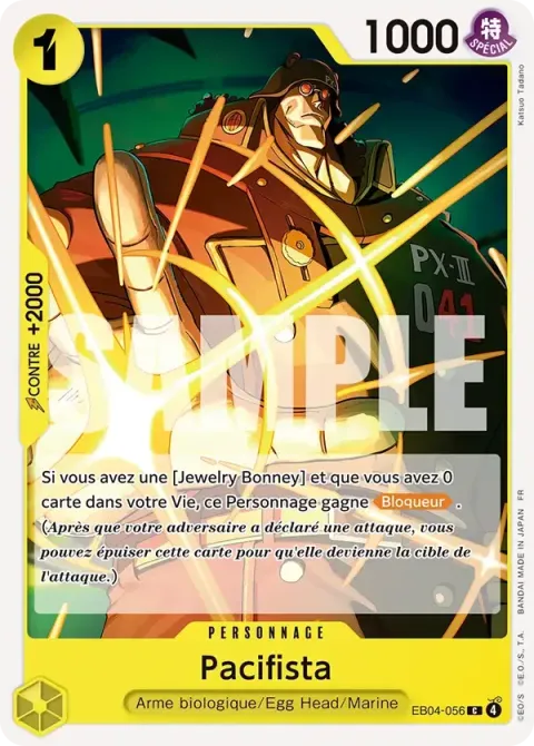 Carte One Piece Pacifista EB04-056, extension Aventure sur l’île de dieu