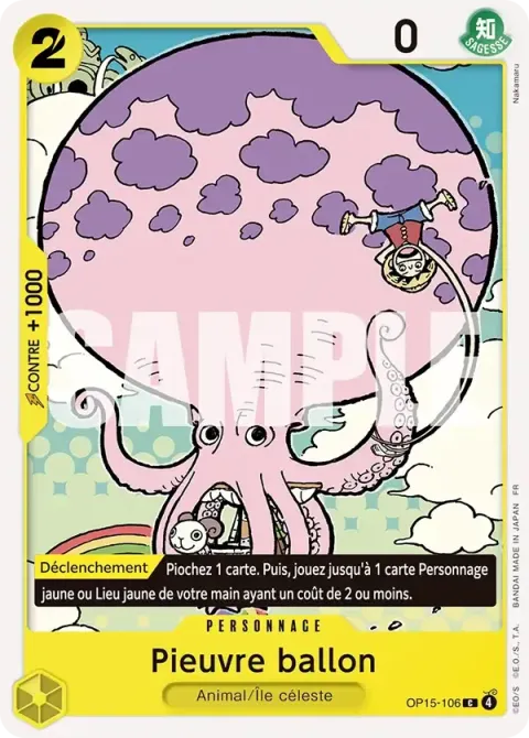 Carte One Piece Pieuvre ballon OP15-106, extension Aventure sur l’île de dieu