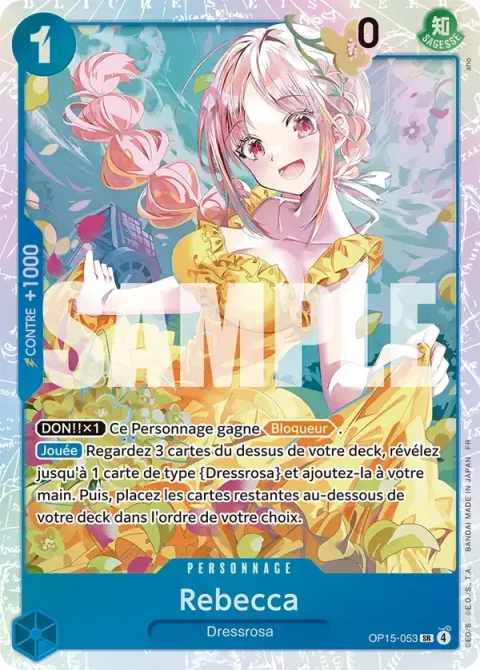 Carte One Piece Rebecca OP15-053, extension Aventure sur l’île de dieu