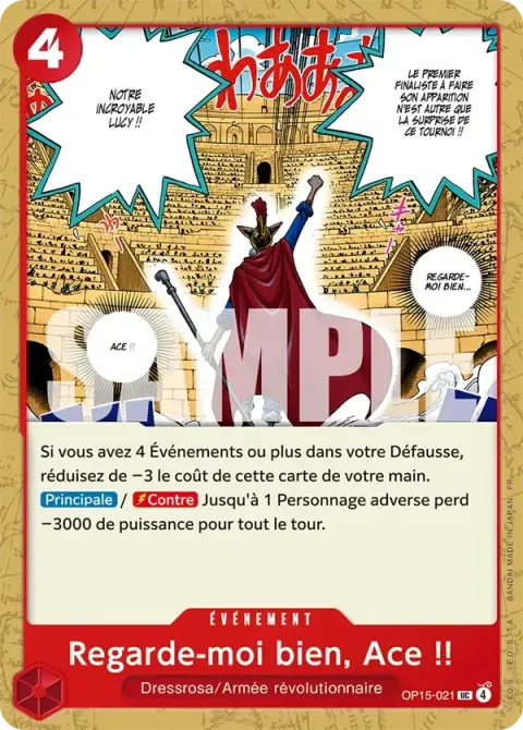 Carte One Piece Regarde-moi bien, Ace !! OP15-021, extension Aventure sur l’île de dieu