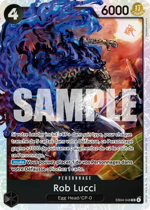Carte One Piece Rob Lucci EB04-048, extension Aventure sur l’île de dieu