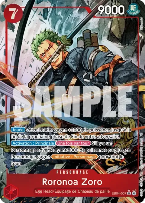 Carte One Piece Roronoa Zoro EB04-007 · parallèle, extension Aventure sur l’île de dieu