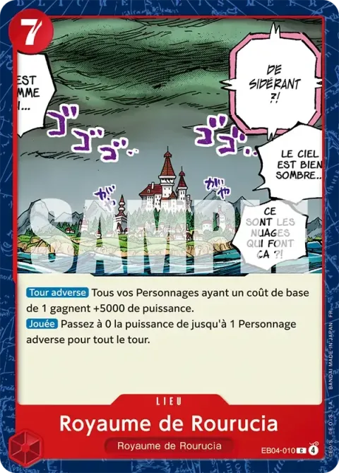 Carte One Piece Royaume de Rourucia EB04-010, extension Aventure sur l’île de dieu