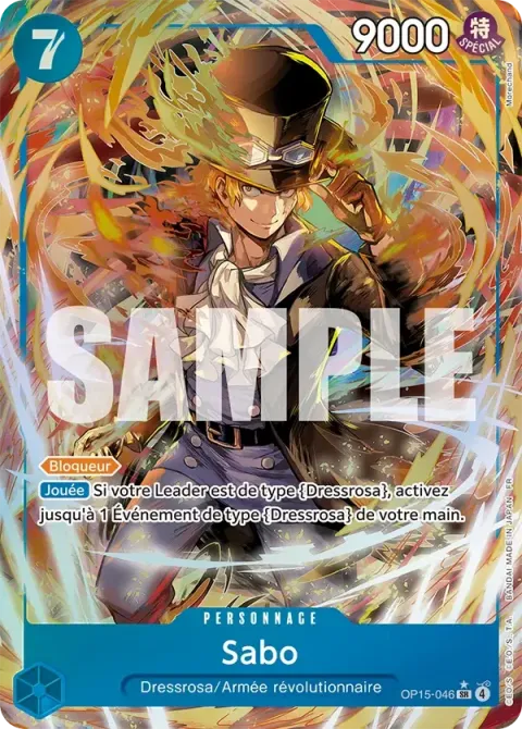 Carte One Piece Sabo OP15-046 · parallèle, extension Aventure sur l’île de dieu