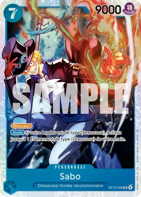 Carte One Piece Sabo OP15-046, extension Aventure sur l’île de dieu