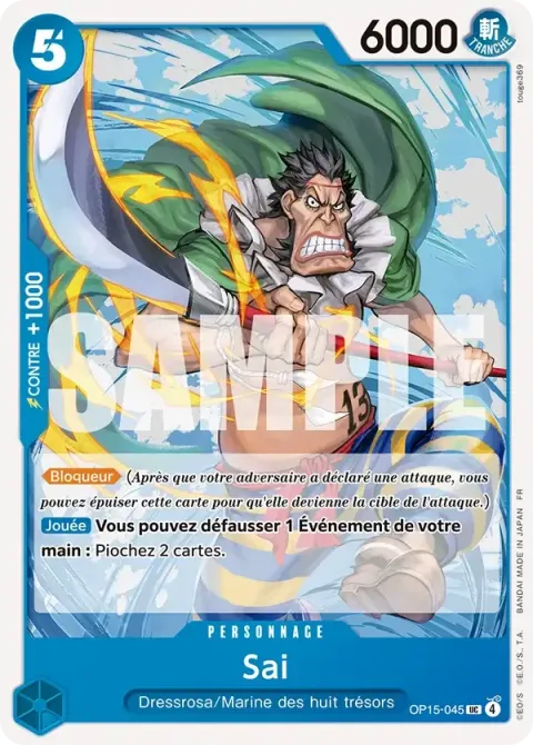 Carte One Piece Sai OP15-045, extension Aventure sur l’île de dieu