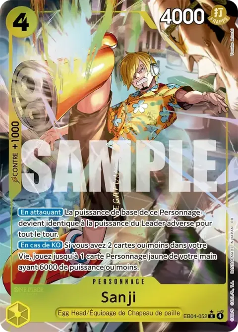 Carte One Piece Sanji EB04-052 · parallèle, extension Aventure sur l’île de dieu