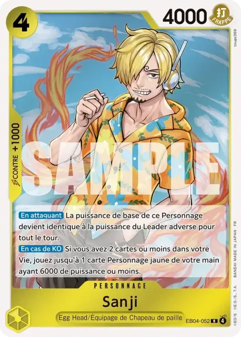 Carte One Piece Sanji EB04-052, extension Aventure sur l’île de dieu