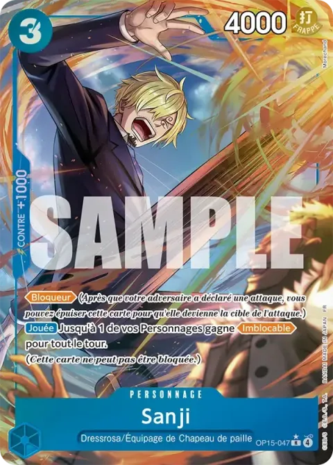 Carte One Piece Sanji OP15-047 · parallèle, extension Aventure sur l’île de dieu