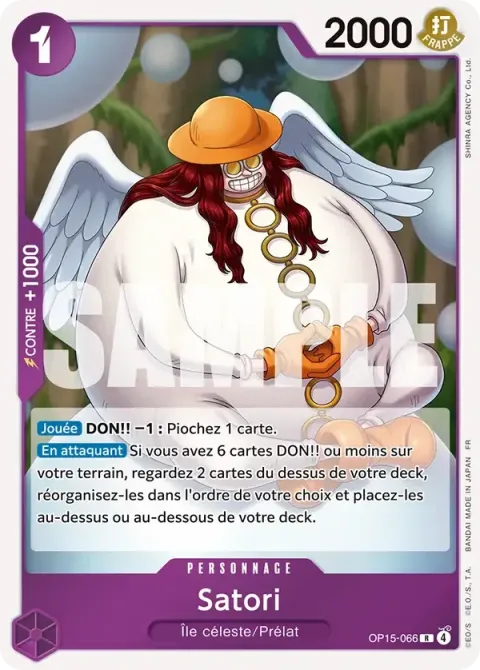 Carte One Piece Satori OP15-066, extension Aventure sur l’île de dieu