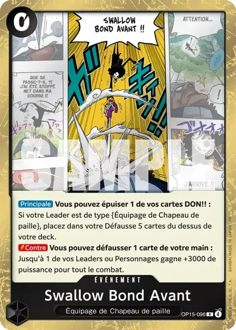 Carte One Piece Swallow Bond Avant OP15-096, extension Aventure sur l’île de dieu