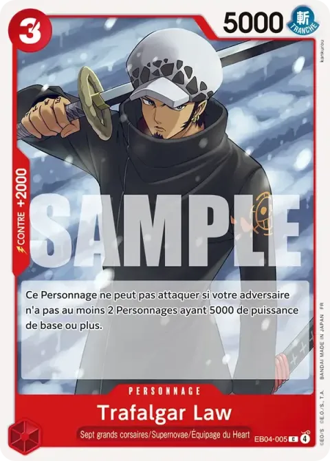 Carte One Piece Trafalgar Law EB04-005, extension Aventure sur l’île de dieu