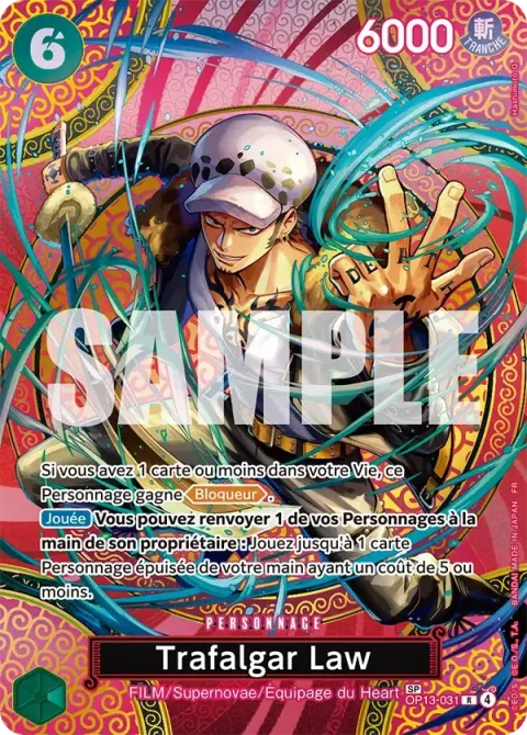 Carte One Piece Trafalgar Law OP13-031 · parallèle, extension Aventure sur l’île de dieu