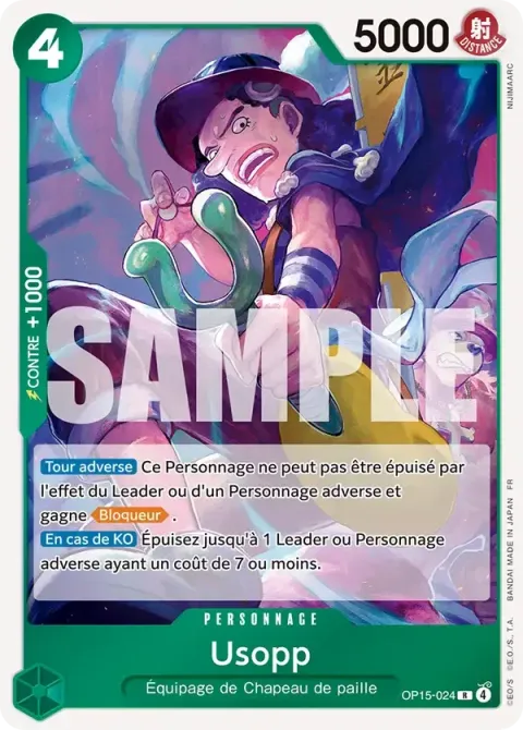 Carte One Piece Usopp OP15-024, extension Aventure sur l’île de dieu