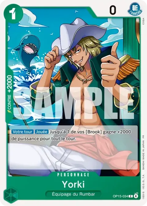 Carte One Piece Yorki OP15-034, extension Aventure sur l’île de dieu