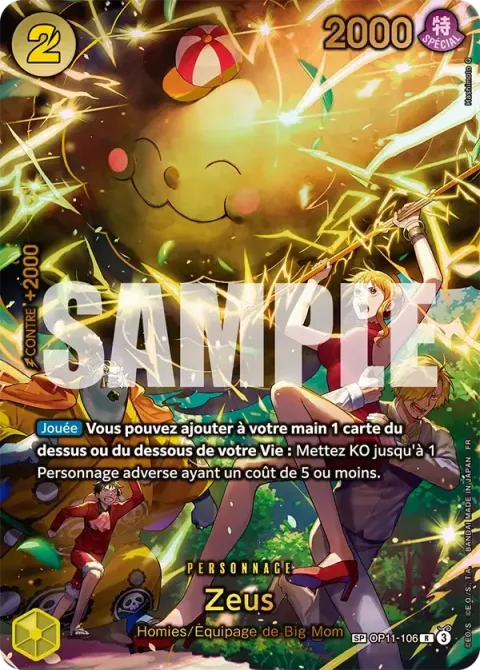Carte One Piece Zeus OP11-106 · parallèle 2, extension Aventure sur l’île de dieu