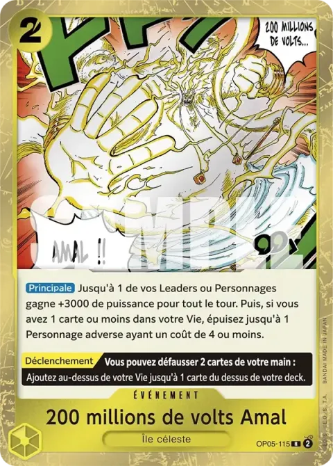 Carte One Piece 200 millions de volts Amal OP05-115 · parallèle, extension One Piece Card the Best