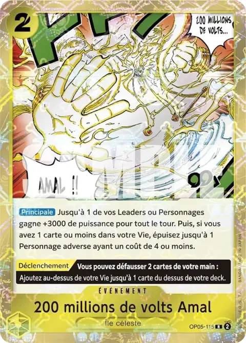 Carte One Piece 200 millions de volts Amal OP05-115 · parallèle 2, extension One Piece Card the Best