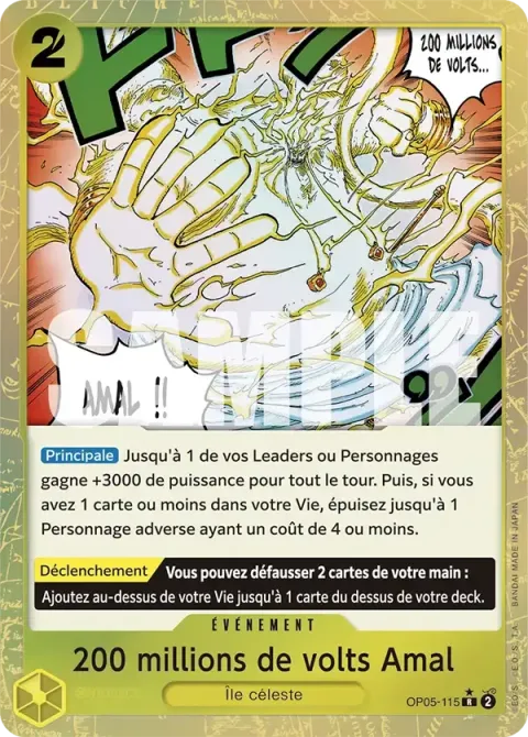 Carte One Piece 200 millions de volts Amal OP05-115 · parallèle 3, extension One Piece Card the Best