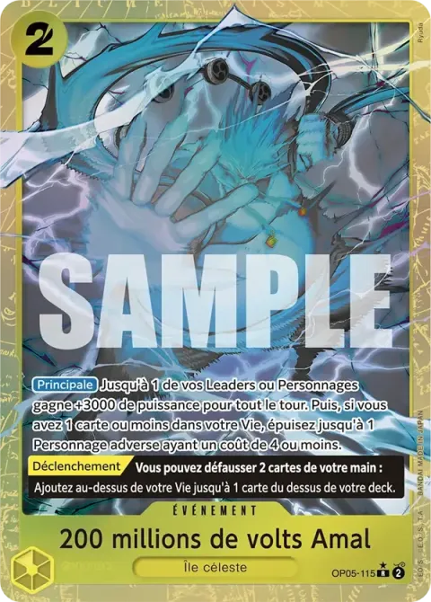 Carte One Piece 200 millions de volts Amal OP05-115 · parallèle 4, extension One Piece Card the Best