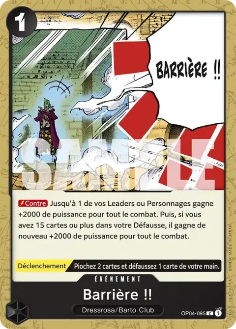 Carte One Piece Barrière !! OP04-095 · parallèle, extension One Piece Card the Best