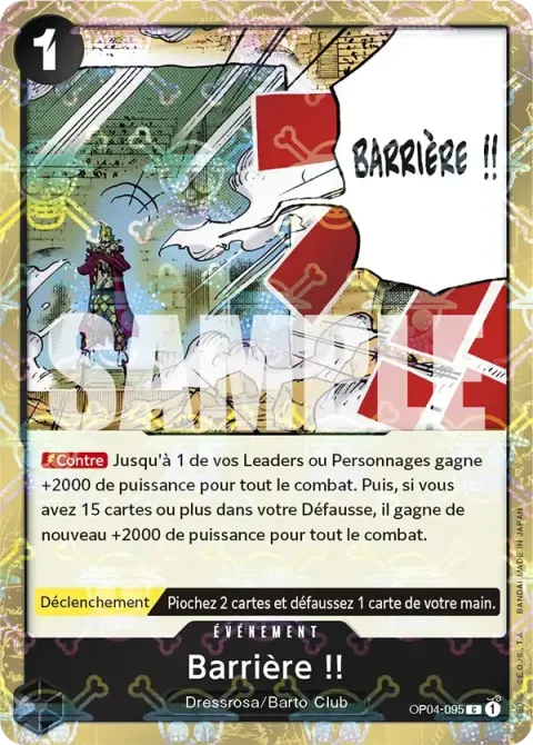 Carte One Piece Barrière !! OP04-095 · parallèle 2, extension One Piece Card the Best