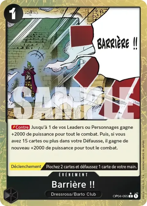 Carte One Piece Barrière !! OP04-095 · parallèle 3, extension One Piece Card the Best