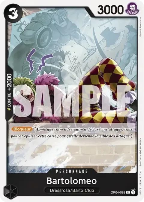 Carte One Piece Bartolomeo OP04-089 · parallèle, extension One Piece Card the Best