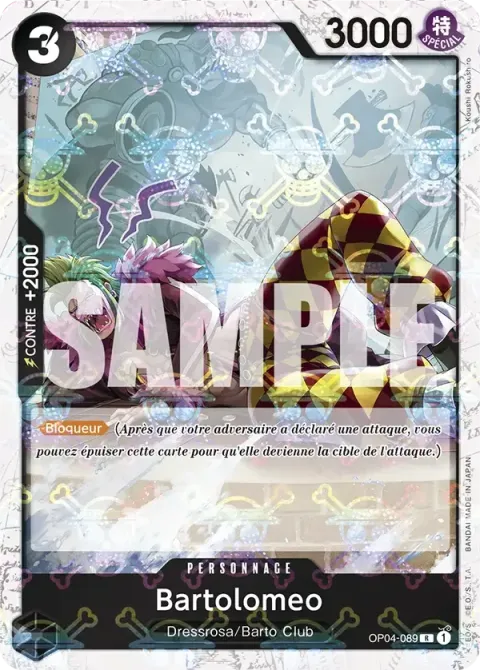 Carte One Piece Bartolomeo OP04-089 · parallèle 2, extension One Piece Card the Best