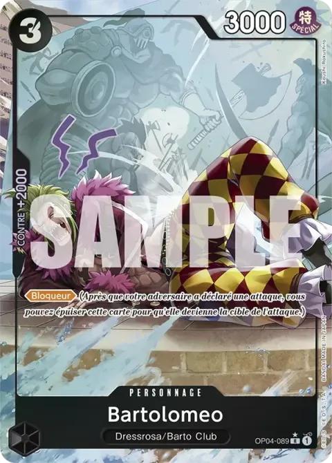 Carte One Piece Bartolomeo OP04-089 · parallèle 3, extension One Piece Card the Best