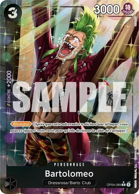 Carte One Piece Bartolomeo OP04-089 · parallèle 4, extension One Piece Card the Best