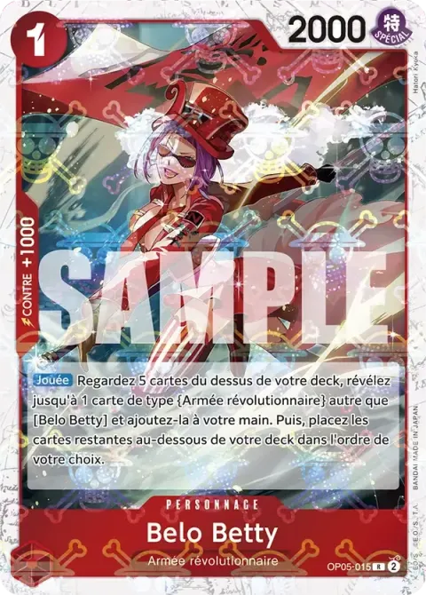 Carte One Piece Belo Betty OP05-015 · parallèle 2, extension One Piece Card the Best