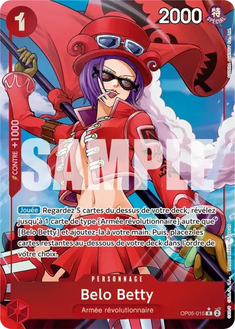 Carte One Piece Belo Betty OP05-015 · parallèle 4, extension One Piece Card the Best
