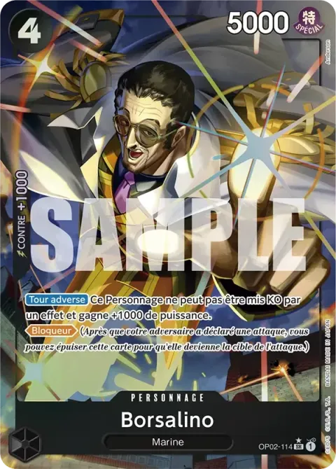 Carte One Piece Borsalino OP02-114 · parallèle 2, extension One Piece Card the Best