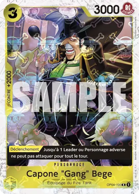 Carte One Piece Capone « Gang » Bege OP04-100 · parallèle 2, extension One Piece Card the Best