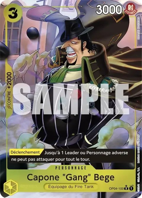Carte One Piece Capone « Gang » Bege OP04-100 · parallèle 3, extension One Piece Card the Best