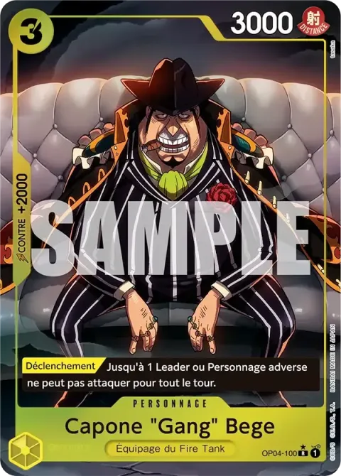 Carte One Piece Capone « Gang » Bege OP04-100 · parallèle 4, extension One Piece Card the Best