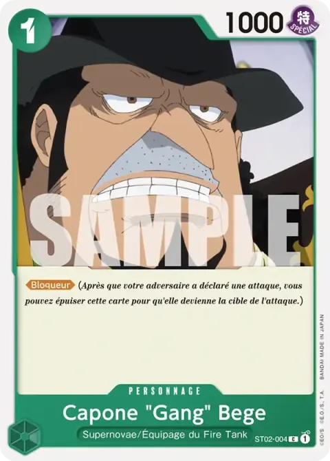Carte One Piece Capone « Gang » Bege ST02-004 · parallèle, extension One Piece Card the Best