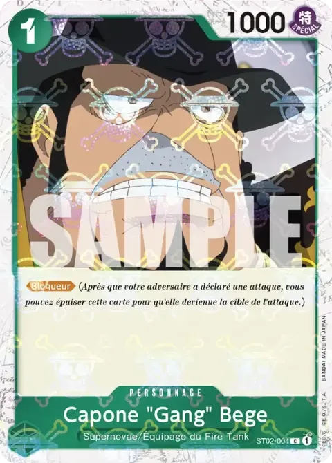 Carte One Piece Capone « Gang » Bege ST02-004 · parallèle 2, extension One Piece Card the Best