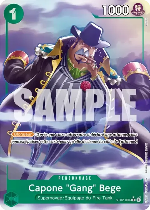 Carte One Piece Capone « Gang » Bege ST02-004 · parallèle 4, extension One Piece Card the Best