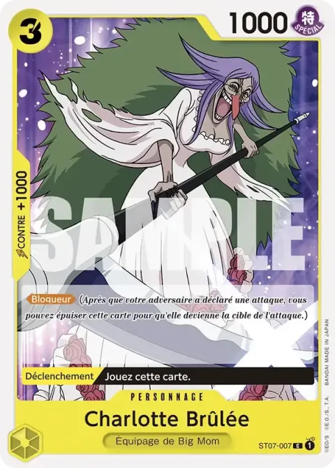 Carte One Piece Charlotte Brûlée ST07-007 · parallèle, extension One Piece Card the Best