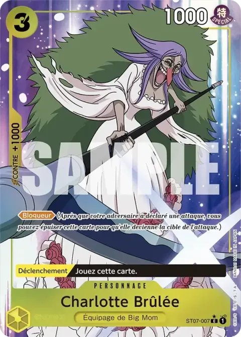 Carte One Piece Charlotte Brûlée ST07-007 · parallèle 3, extension One Piece Card the Best