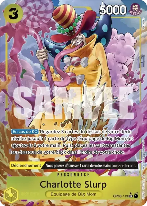 Carte One Piece Charlotte Slurp OP03-113 · parallèle 2, extension One Piece Card the Best