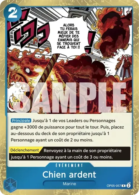Carte One Piece Chien ardent OP05-057 · parallèle, extension One Piece Card the Best