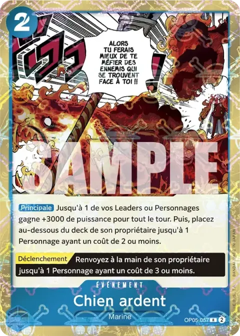 Carte One Piece Chien ardent OP05-057 · parallèle 2, extension One Piece Card the Best