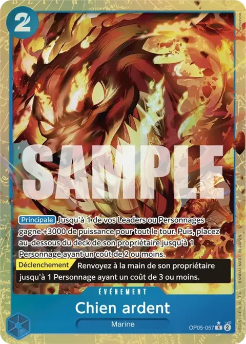 Carte One Piece Chien ardent OP05-057 · parallèle 4, extension One Piece Card the Best